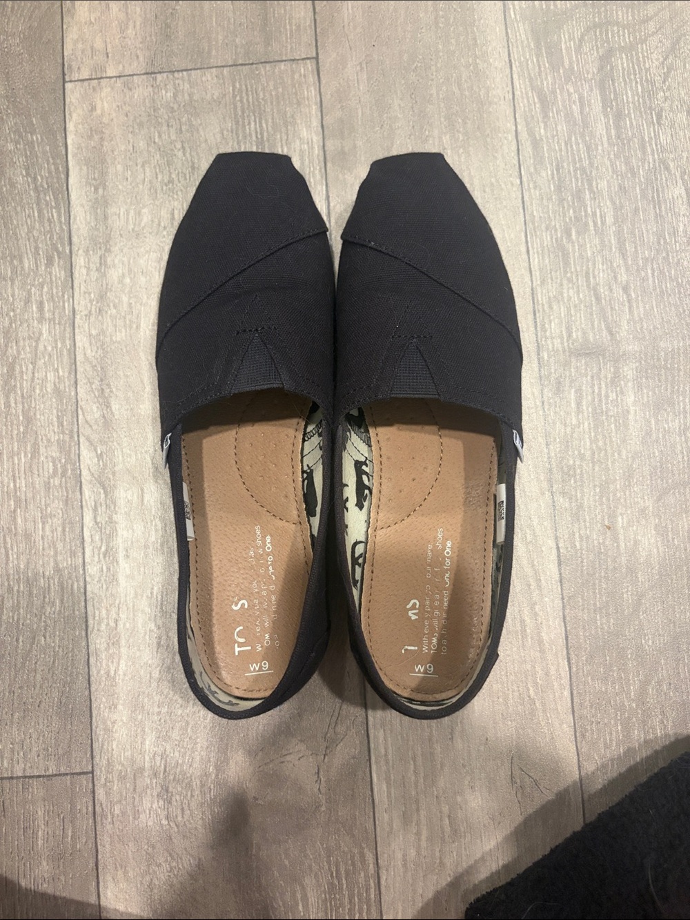 Toms Black Canvas Slip-On Flats